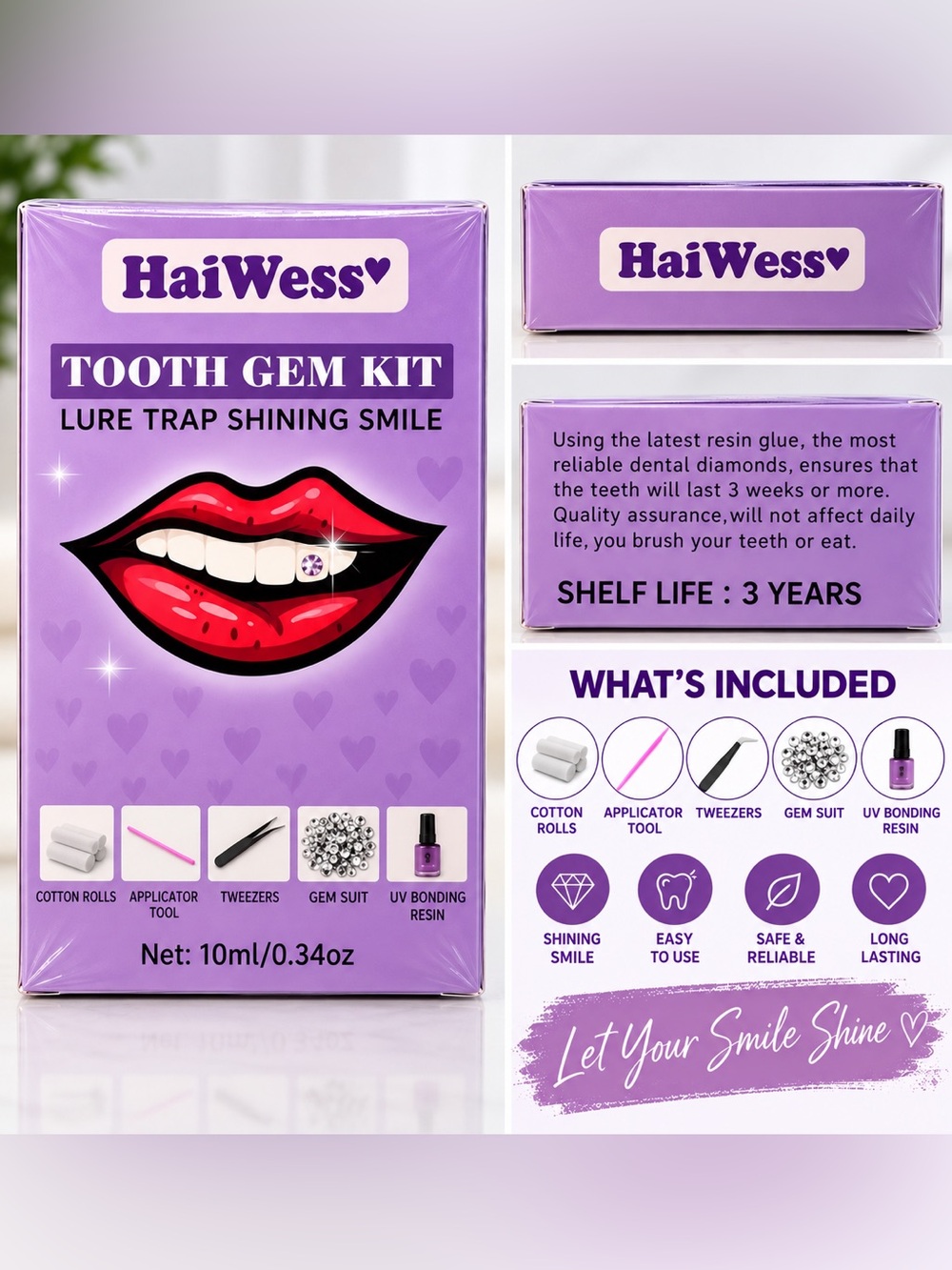 Purple Tooth Gem Kit – Sparkling Smile Accent